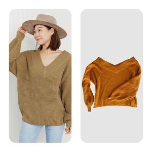 Oversized Cozy Sweater golden mustard color XL
